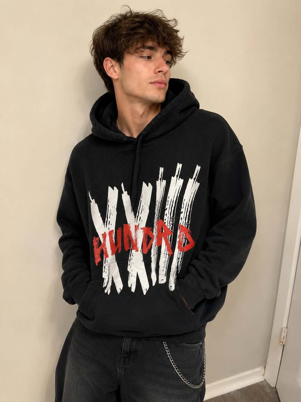 23Hundred Roman Numeral XXIII Graphic Men’s Black Hoodie Medium